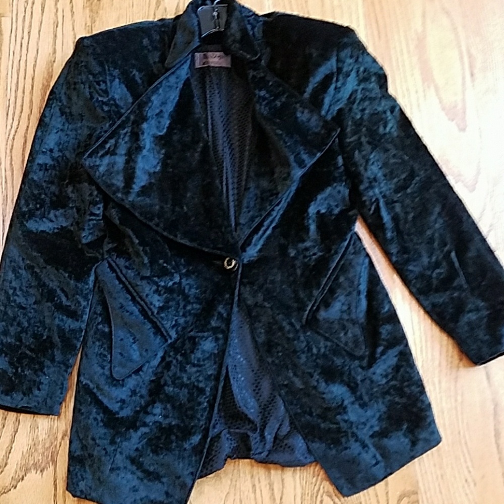 Black crushed velvet jacket